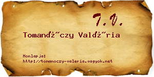 Tomanóczy Valéria névjegykártya
