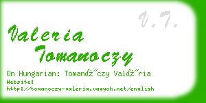 valeria tomanoczy business card